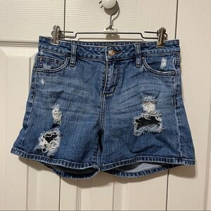 Joe’s jeans 25 shorts denim medium wash distressed good used condition jean